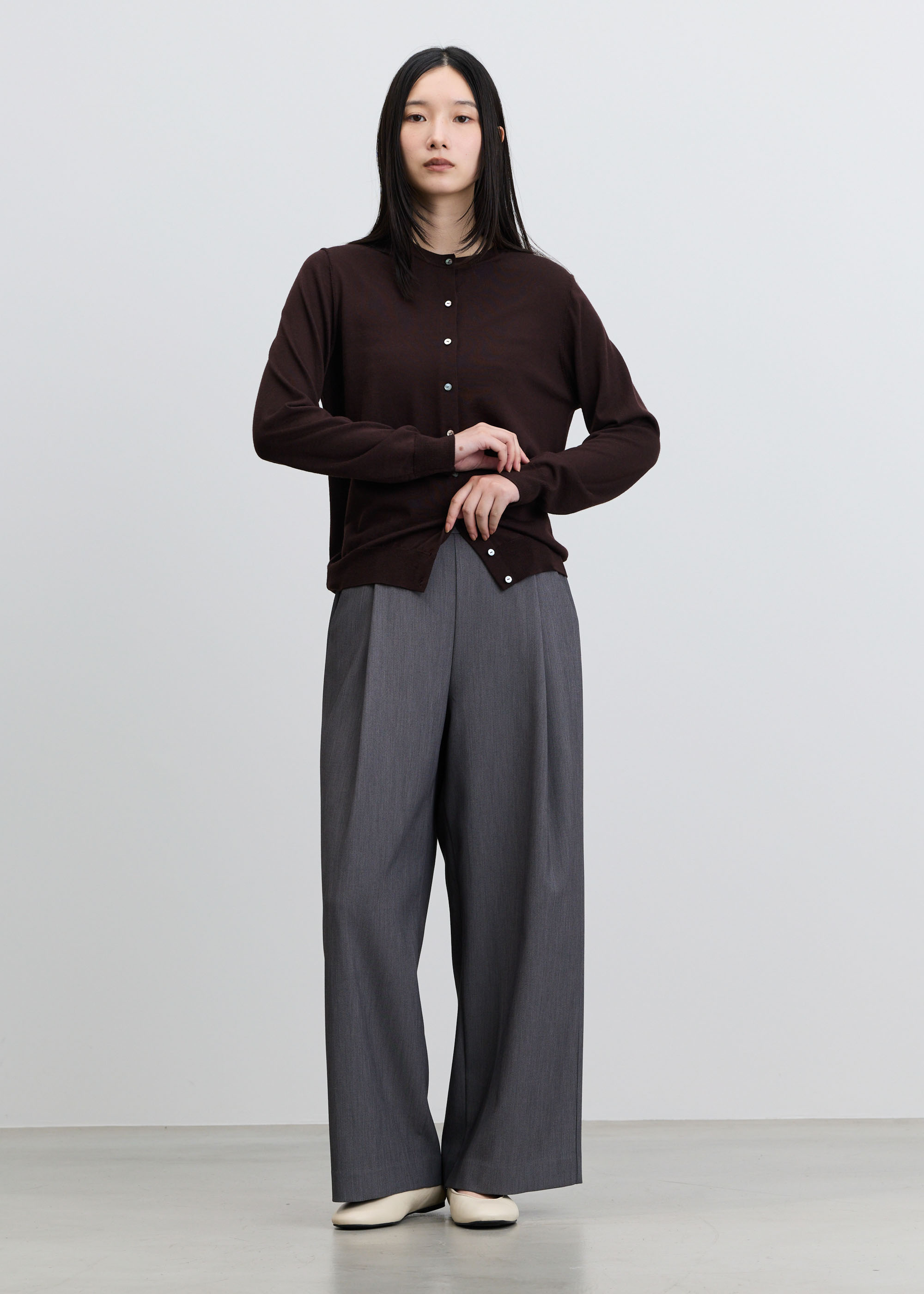 ウールライクタックストレートパンツ/TALL丈 - SOÉJU online store